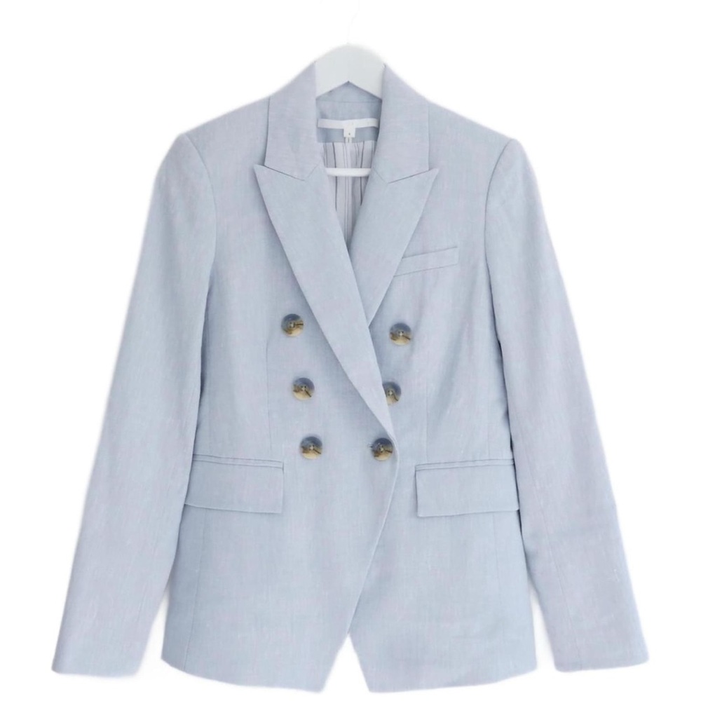 Veronica Beard Light Blue Linen Dickey Jacket